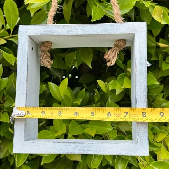 Handmade Hanging Square Floating Shelf | Rustic Wood Cube with Rope | Farmhouse - Picture 5 of 12